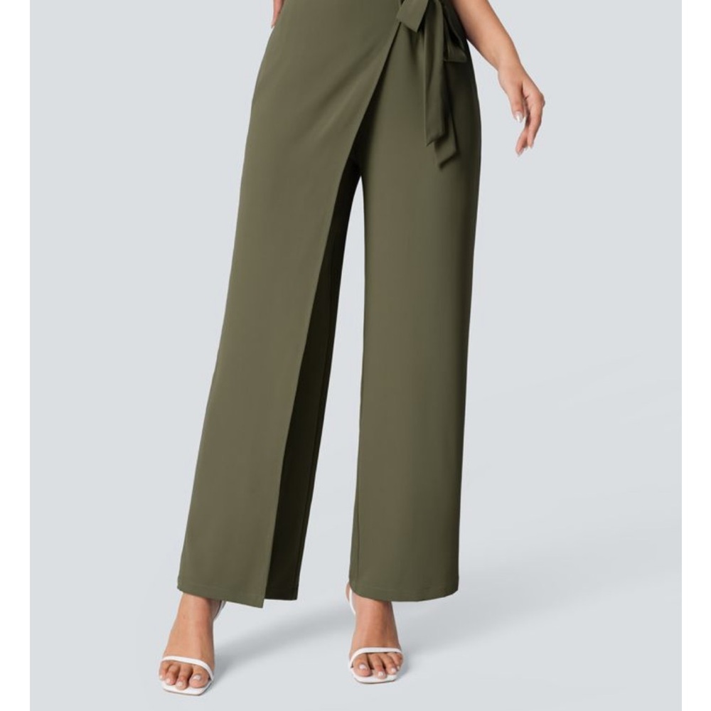 NWT Halara Flex™ High Waisted Tie Side Wide Leg Work Pants
